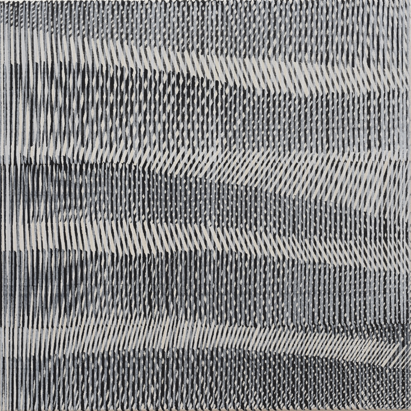 Nikola Dimitrov, NachtKlang II, 2021, Pigmente, Bindemittel auf Leinwand, 50  50 cm